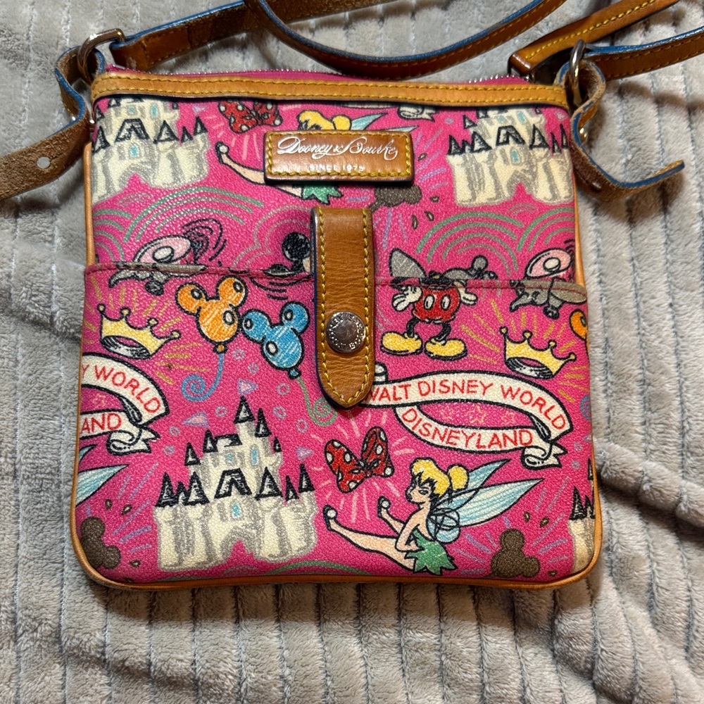 Dooney and Bourke Disney Pink and Brown Crossbody Bag